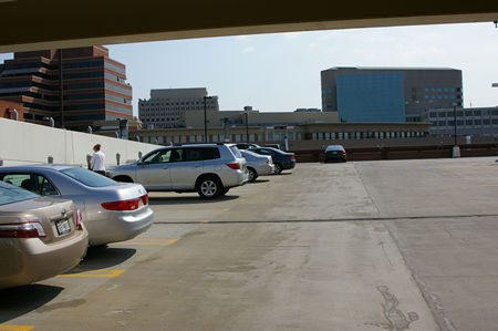 Bethesda Ave parking garage at 10:30 am