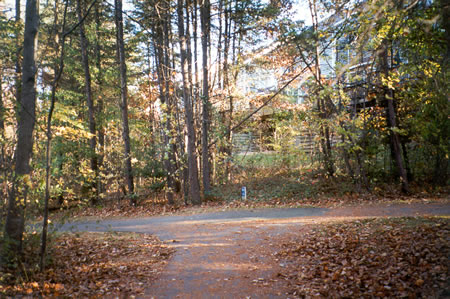 Turn left at the wide path coming from the right and follow North Village Rd.