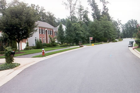 The trail intersects with Center Harbor Rd.  Cross the street and go to the right.