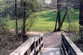 After crossing the inlet take the path to the left to continue along the lake.