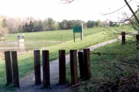 This barrier is narrow and will probably block strollers and wheelchairs.