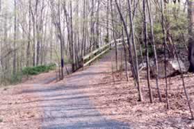 From this point on the path will wind around the hill on the right. Stay on the gravel path.