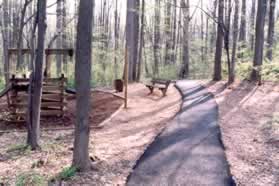 Turn left on the intersecting asphalt trail just after the tot lot shown.