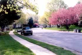 Turn left and follow the sidewalk at Wards Grove Circle.