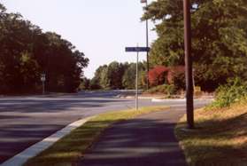 The path is further separated from Reston Pkwy after crossing Deer Forest Rd.