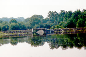 This is a view of the Lake Fairfax dam.