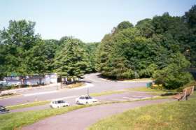 The path comes down the hill, turns right, and returns us to the starting point at Uplands Pool.