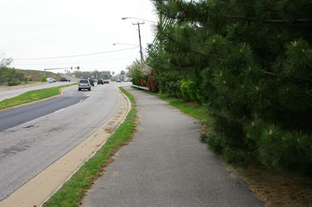 Turn right and follow the asphalt trail along Rolling Rd.