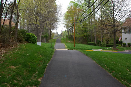 The trail crosses Stream Way.