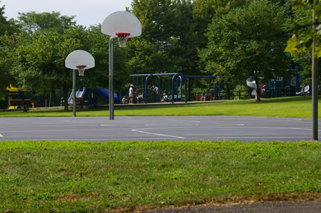 Playground equipment at Borge St. Park.