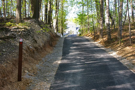 Keep to the left at the intersecting trail from the right and continue climbing the hill.