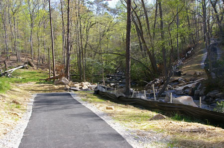 The trail comes to a stream crossing.