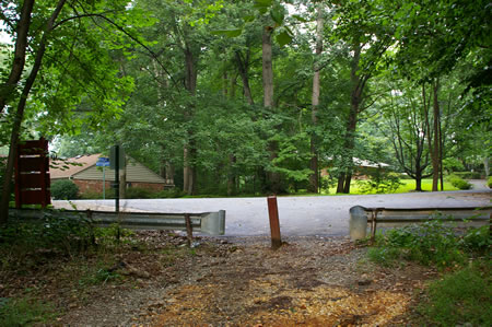 The trail intersects with Mockingbird Dr. here marking the end of the walk.