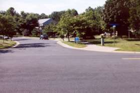 After walking on block turn left and cross Bennington Woods Rd to the sidewalk along Autumnwood Dr.