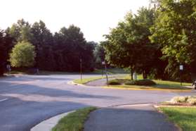 The trail crosses the first appearance of Waterside View Dr.