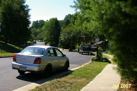 Turn right and follow the sidewalk along Foxstone Dr.