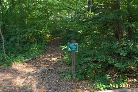 Look for this sign on the right.  The medium loop turns right onto the natural path here.  The long loop continues on the asphalt path.