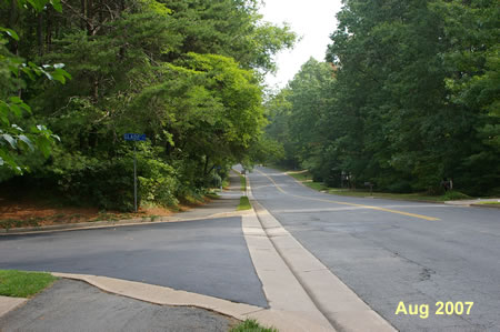 The trail crosses Glade Ct.