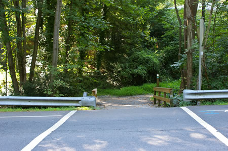 After crossing Steeplechase Dr. turn left at the trail intersection.