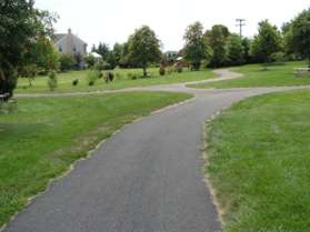 In the middle of the field stay to the left at the trail intersections.