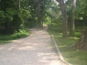 The walk starts from the northeast corner of the visitor center.  Follow the trail north with the parking lot on the left.