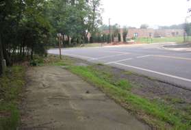 The trail crosses Steeplechase Dr.