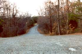 After reaching the top of the first hill continue straight on the trail as it changes to a gravel surface.