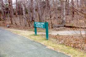 After crossing the bridge turn right at the Buttermilk Creek Trail sign.