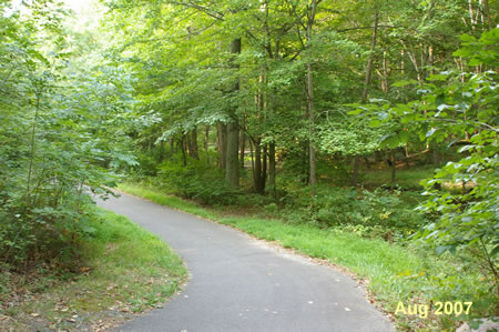 After turning left the trail follows South Run.