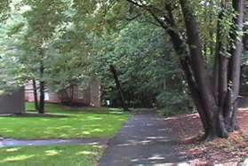 After Fairway West starts to turn to the left cross that street to the sidewalk on the other side and turn left.