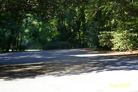 The sidewalk ends.  Cross Running Cedar Rd and walk through the parking area on the other side.