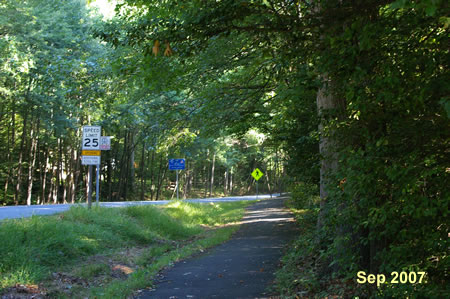 Continue along the trail along Soapstone Dr on the other side of Lawyers Rd.