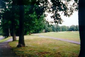 The golf course reappears on the right.