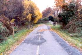 The W&OD Trail is shown as it enters Vienna.  Continue on this trail back to the community center.