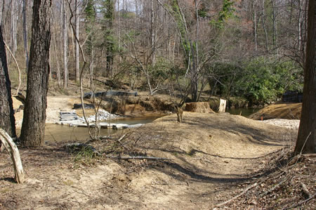 The trail comes to a creek crossing.