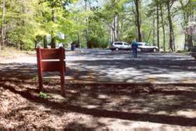 The trail returns to the parking lot ending the walk.