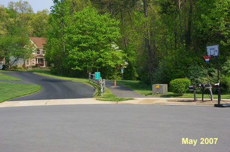 Take the asphalt trail next to the driveway