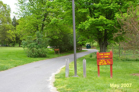 After a short distance the access road turns to the left.