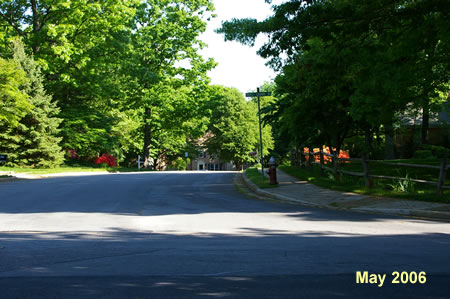 Continue across Triple Crown Rd. and use the sidewalk on the right side of Albot Rd.