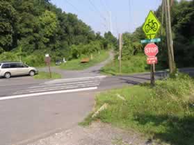 The trail crosses Hunter Mill Rd.